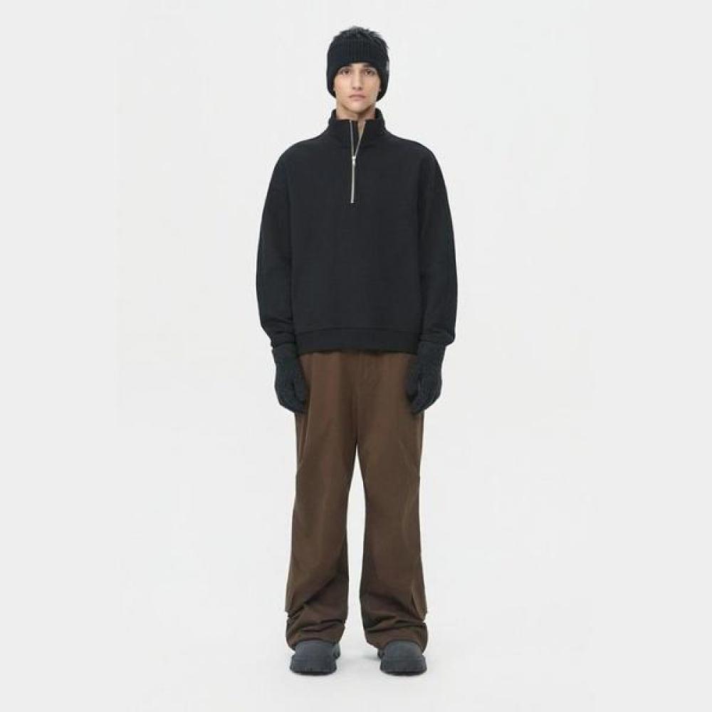 CuStomellow Men S Black Half Zip SweatShirt Cwtaw25722bkx Black/S