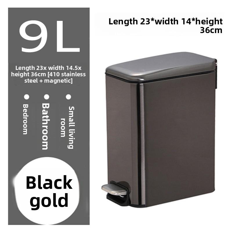 Stainless Steel Trash Can with Lid Narrow Gap Foot Pedal Bathroom Small Rectangle Step Bin