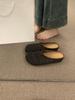 French Niche Hand-woven Hollow Breathable Bag Head Half Slippers Women's Summer Wear Roman Style Thick-soled Muller Shoes