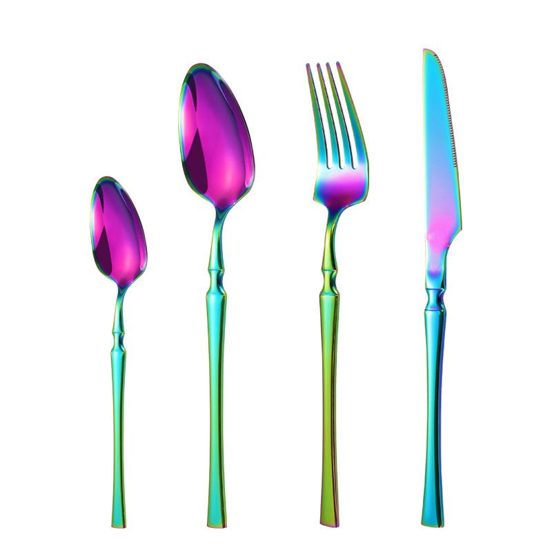 Stainless Steel Small Waist Molding Set, Knife, Fork, Spoon, Set for Hotel, Family Dinner, Out, Non-slip, Feel Good, Full Sets