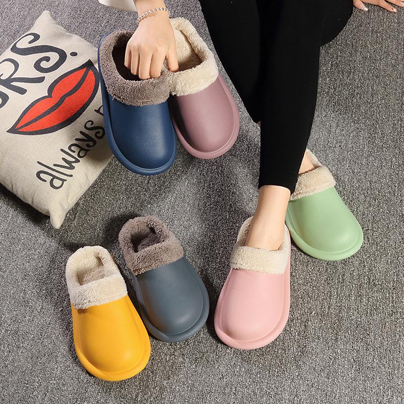 New autumn and winter cotton slippers home plush warm couple indoor slippers home high quality tasteless