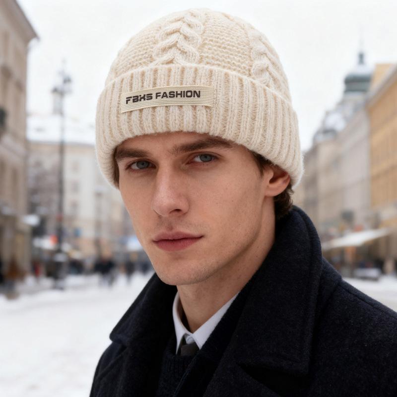 Herbst Winter Wollmütze Herren Damen Kälteabweisend Warmhaltend Pullover Strickmütze