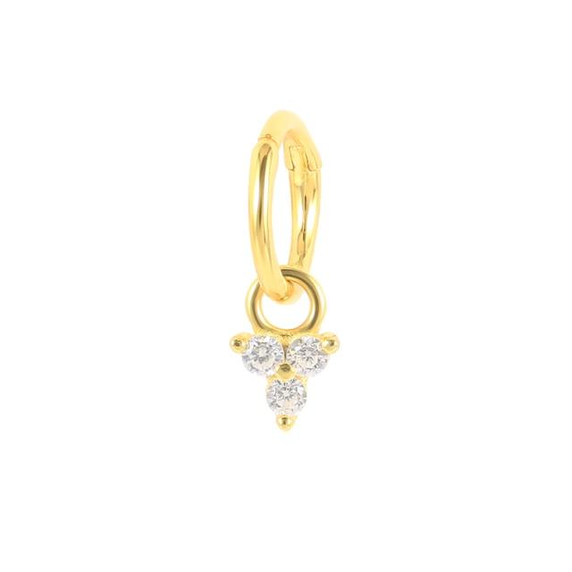 Piercing Aretes Earlobe Buckle 925 Sterling Silver White Zircon Cartilage Stud Earrings For Woman Girl Pendientes Mujer Jewerly