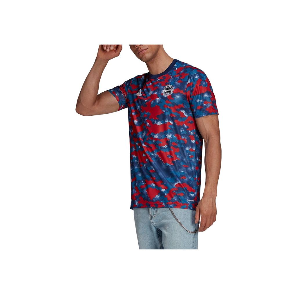 Adidas Training Short Sleeve Jersey 21-22 Season Bayern Munich Men Jersey Red Blue GR0652