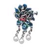 S925 Sterling Silver Cloisonné Lotus Ring: Blue Retro Chinese Style Ethnic Jewelry