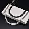 Flache Cubanische Kette Halskette für Männer Jungen, Wasserdichte Edelstahl Glieder Halsbänder, Klassische Männliche Accessoires Schmuck Geschenke