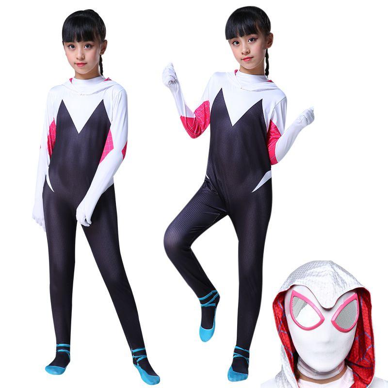 Vibrant Spider-man Into The Spider-verse Gwen Stacy Kids Costume Jumpsuit For Playful Adventures