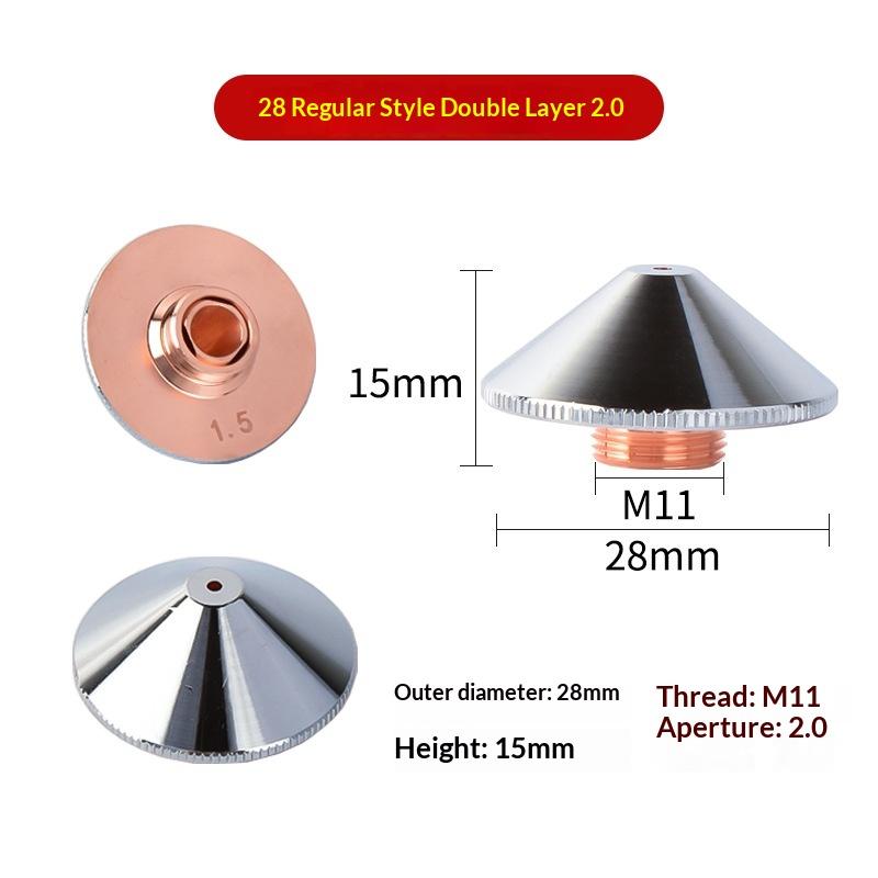 Buse Laser Fibre Calibre D28 1.0-5.0 Buse de Découpe Laser Pour Machine de Découpe Laser Coupeur Laser Fibre Projets de Travail des Métaux