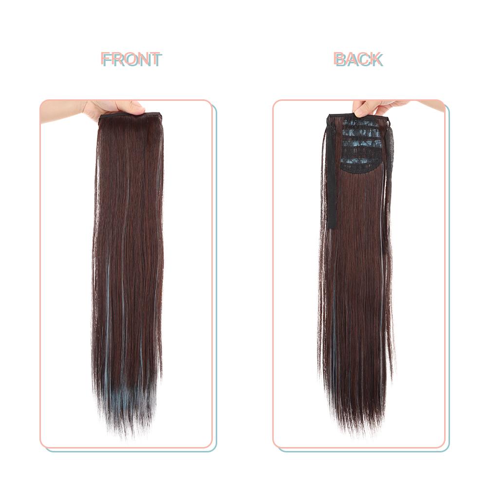 Syntetisk hästsvans highlight peruk kvinnlig rem rakt hår COS rak hästsvans förlängd naturlig peruk