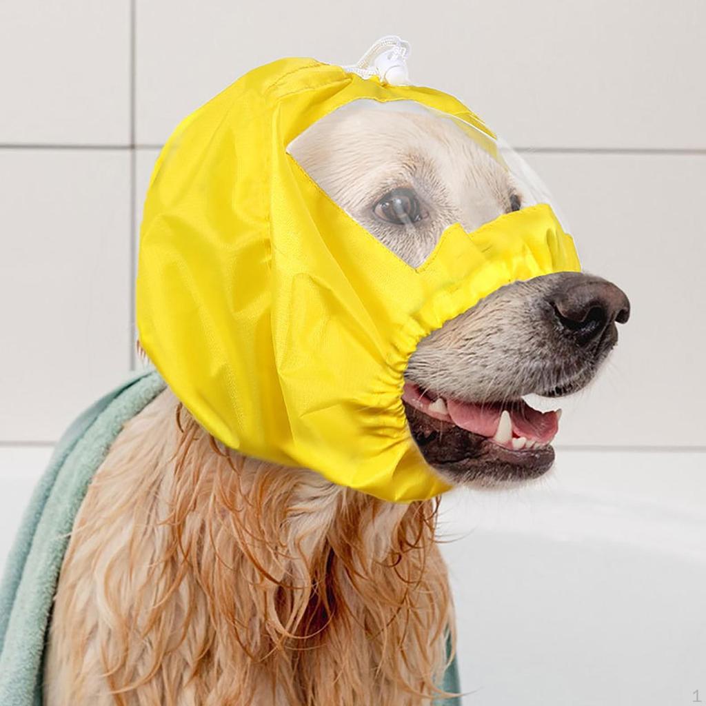 Adjustable Dog Shower Cap Bath Dogs Ear Muffs Hat for Grooming Swimming