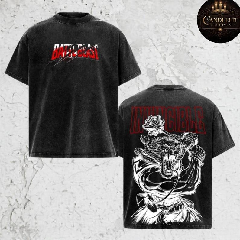 Battle Beast Shirt | Invincible Vintage Graphic Tee | Battle Beast Thonan Minera