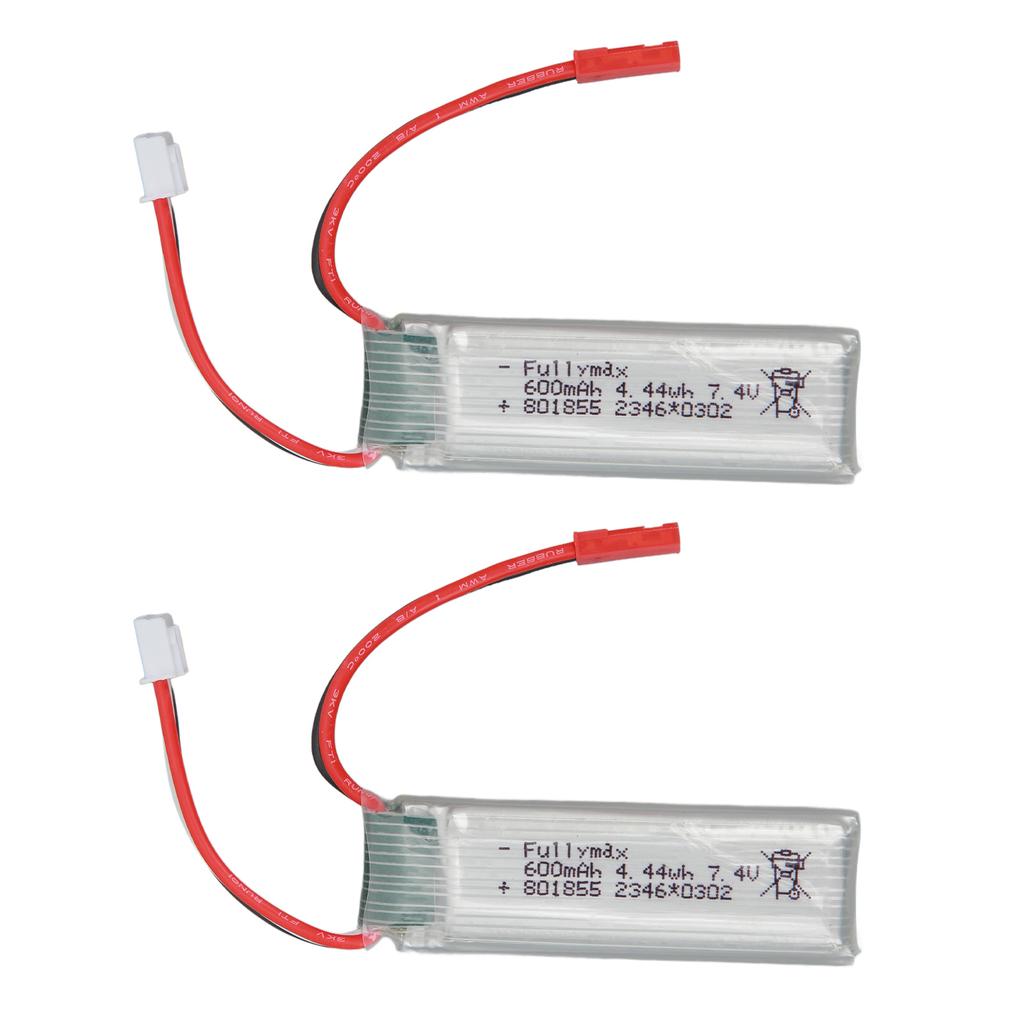 2PCS RC Airplane Lithium Battery 7.4v 600mah RC Airplane Replacement Batteries for WLtoys XK A280