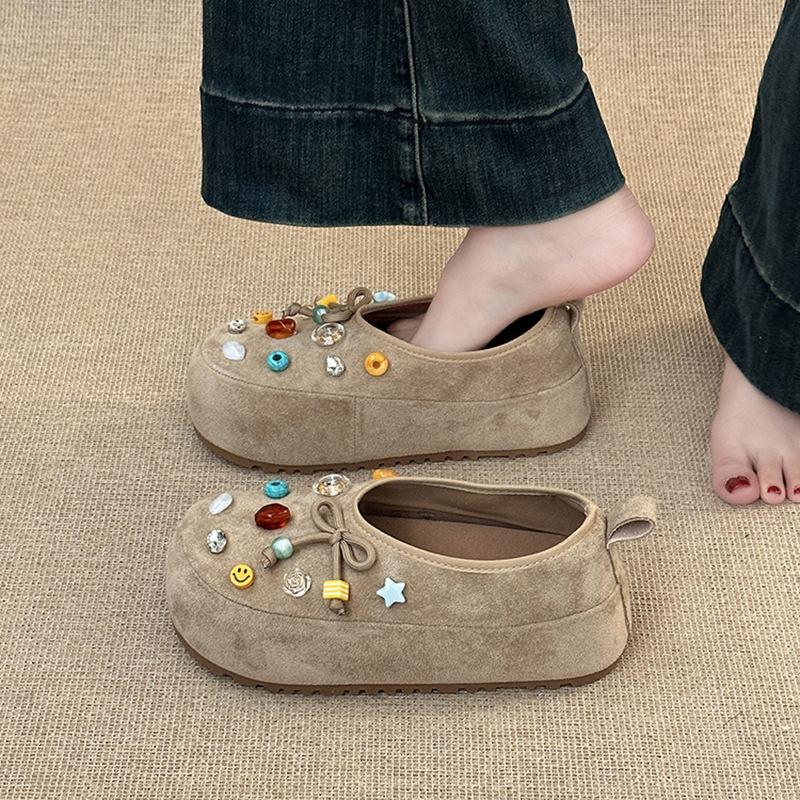 Design sense niche bow Mary Jane shoes women's autumn and winter fashion retro versatile exquisite accessories bag head single shoes