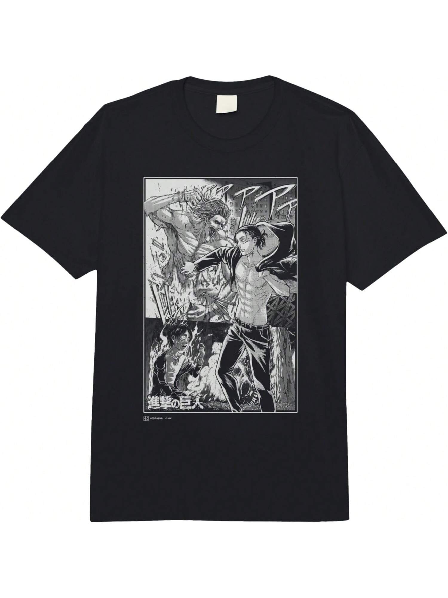 Eren Yeager Titan Transformation Manga Style Adult Heavyweight T-Shirt S разноцветный