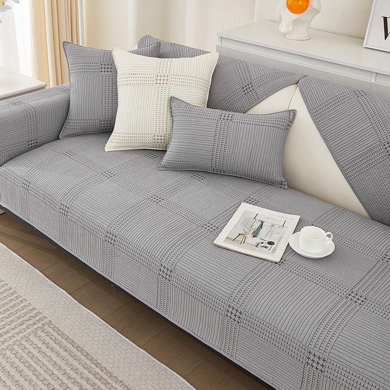 Pure Cotton Sofa Cushion for All Seasons, Cotton Non-slip Cushion, Simple Modern Fabric Sofa Cover, Backrest Cover and Cloth Towel