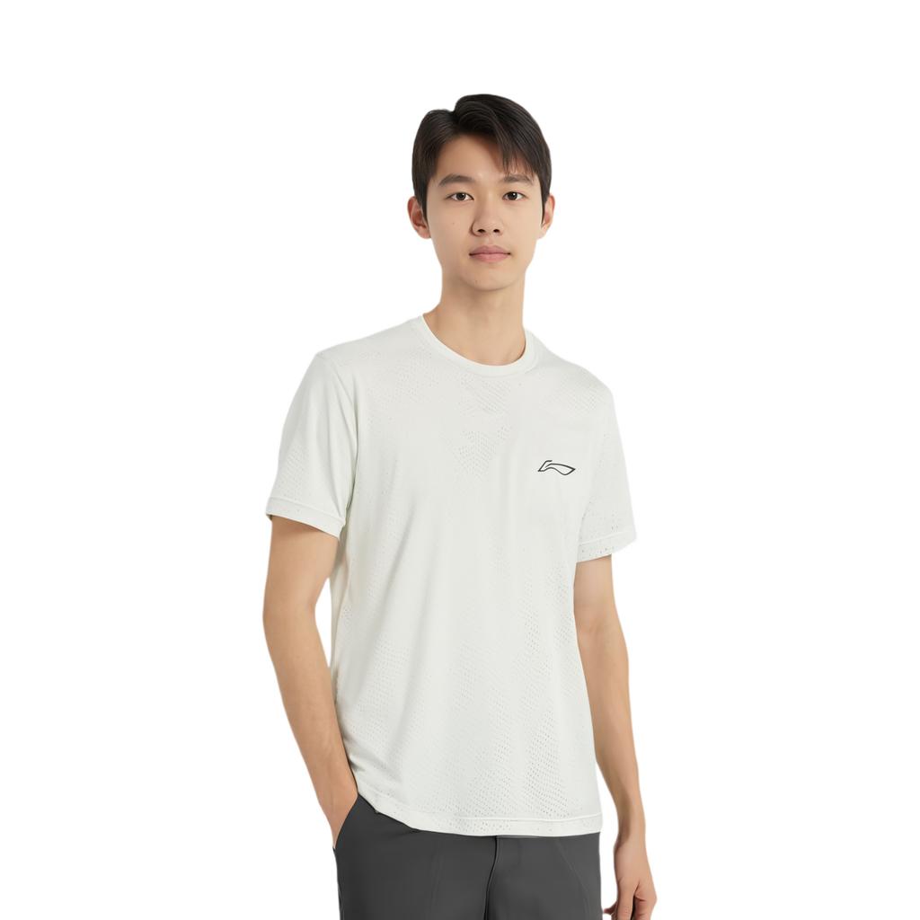 Li Ning Running Series Solid Color Logo Round Neck Pullover Short Sleeve T-Shirt Men Tops ATSU001-2