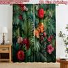 2D Flachdruck 2 Stück Vorhänge Tropical Jungle Leaves Digital Bedruckt Polyester Vorhänge Festlich Urlaub Perfekt für Innen