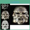 Máscaras de Resina Cativantes de Três Faces Para Cosplay de Halloween e Festas Temáticas