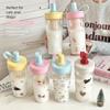700ml Water Bottle Animal Cup With Lid Straw Cute Coffee Cup  for Juice Milk