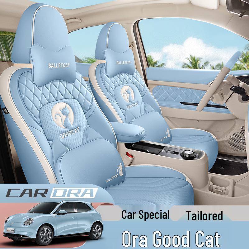 ORA Good Cat GT Cartoon Seat Cover - Full Wrap, Four Seasons Use, Cute Design, 2022 Model.
