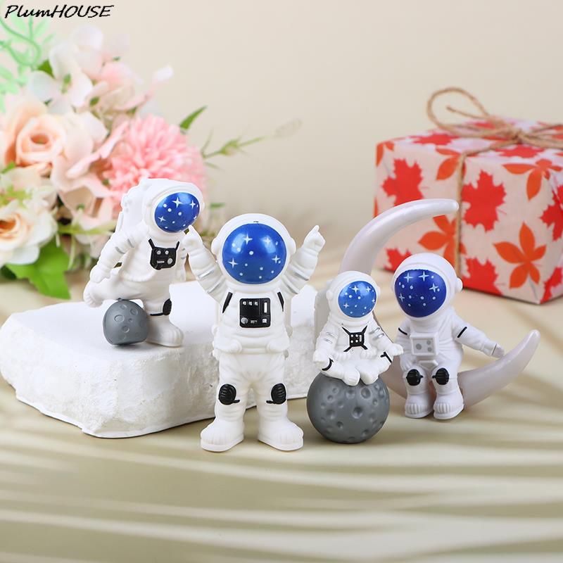 3/4Pcs Astronaut Figure Statue Figurine Spaceman Sculpture Educational Toy Desktop Home Decor Astronaut Model For Kids Gift