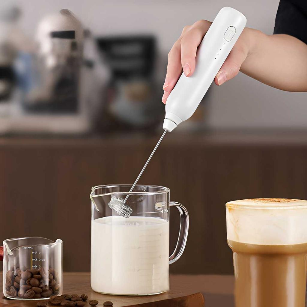 Handlicher Milchaufschäumer 300mAh Kabellos Elektrischer Schneebesen Getränkemixer Geeignet für Kaffee Milch Eier Mixer Küchenzubehör