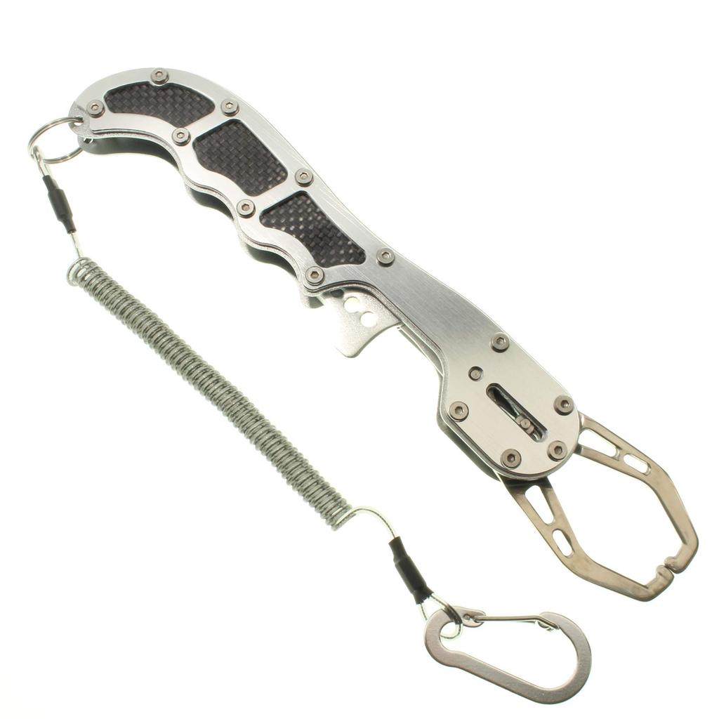 1091 Fish Carbon Fiber Fish Grip (Iregui) Grip, Pistol-Shaped (Silver)