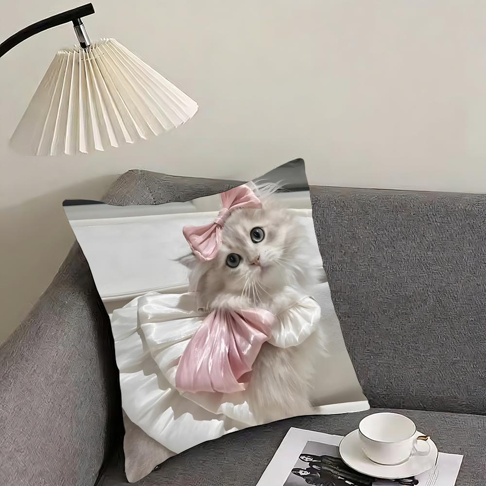 Cute Pet Animal Cushion Cover Reversible Plush Pillow Cover – For car, sofa, bedroom, perfect as a gift.