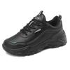 Herbstmarke Damenschuhe Leder wasserdichte Freizeitschuhe Damen schwarz leichte dicksohlige Dad-Schuhe weichsohlige rutschfeste Reiseschuhe
