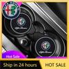 Car Stickers For Alfa Romeo For Alfa Romeo Giulia Stelvio Giulietta Mito Tonale Disco 2Pcs Car Coasters Water Cup Slots Non-Slip
