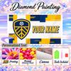 Leeds United 5D DIY Diamond Painting Custom Name Text, Full Drill Rhinestone Mosaic Art Home Gift