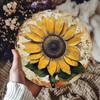 Vintage Sunflower Wreath Metal Wall Art Decor Waterproof Durable Aluminum Decoration