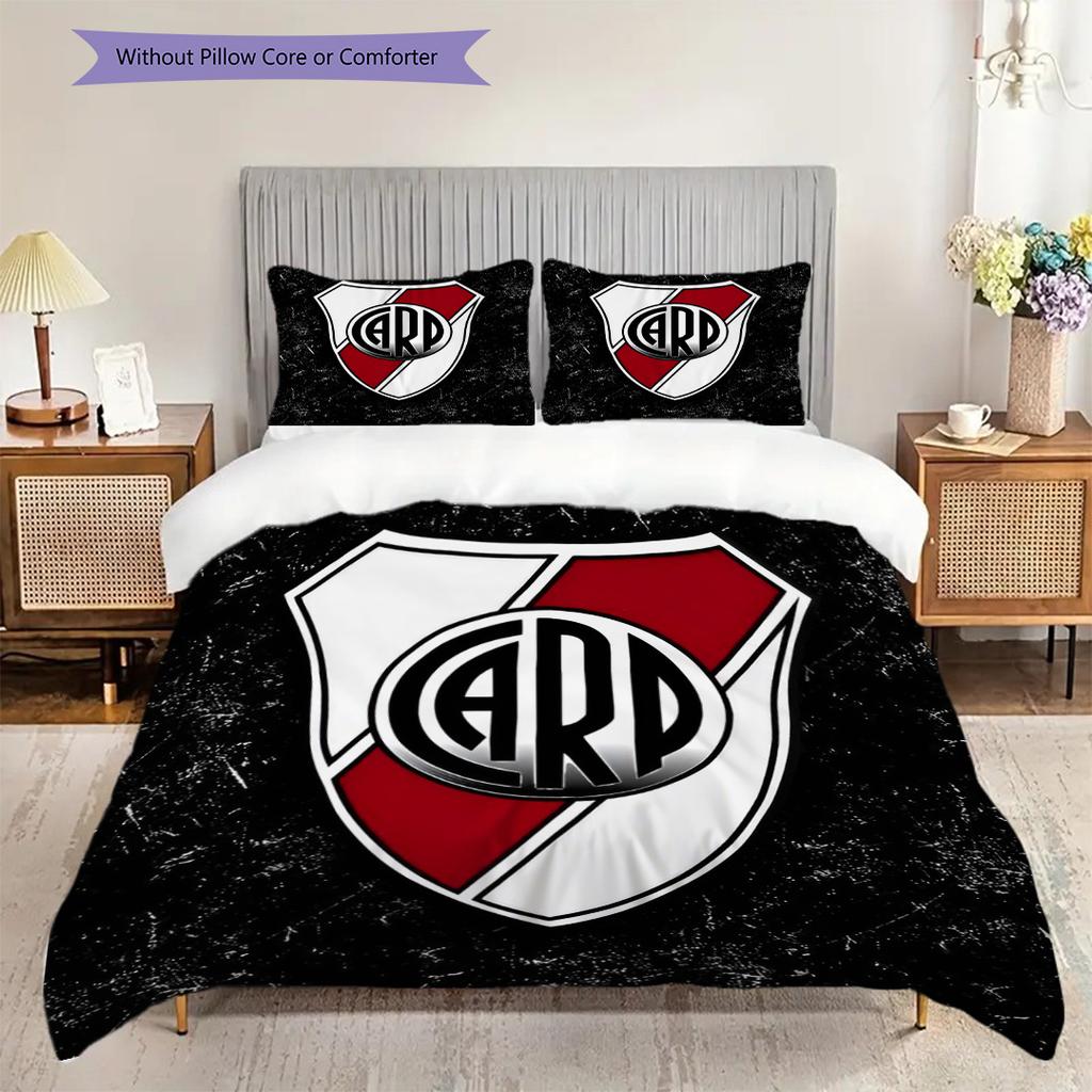 River Plate logo Pattern Bedding Quilt Set Quilt Cover Pillowcase Home Decoration Birthday Gift (1 * duvet cover + 2 * pillowcase, without core)