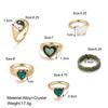 Bohemia Colorful Enamel Kunckle Ring Set For Women Crystal Heart Butterfly Flower Resin Finger Ring Female Fashion Jewelry