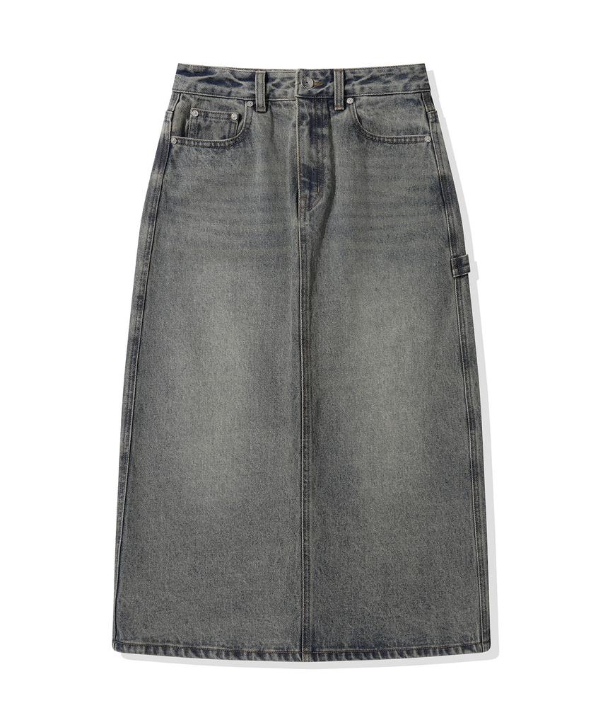 Code Graphy (Women) Denim Long Skirt_Vintage Blue