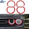 4pcs Car Headlight Frame Cover Bezel Trim for 2015-20 Dodge Challenger, ABS Red