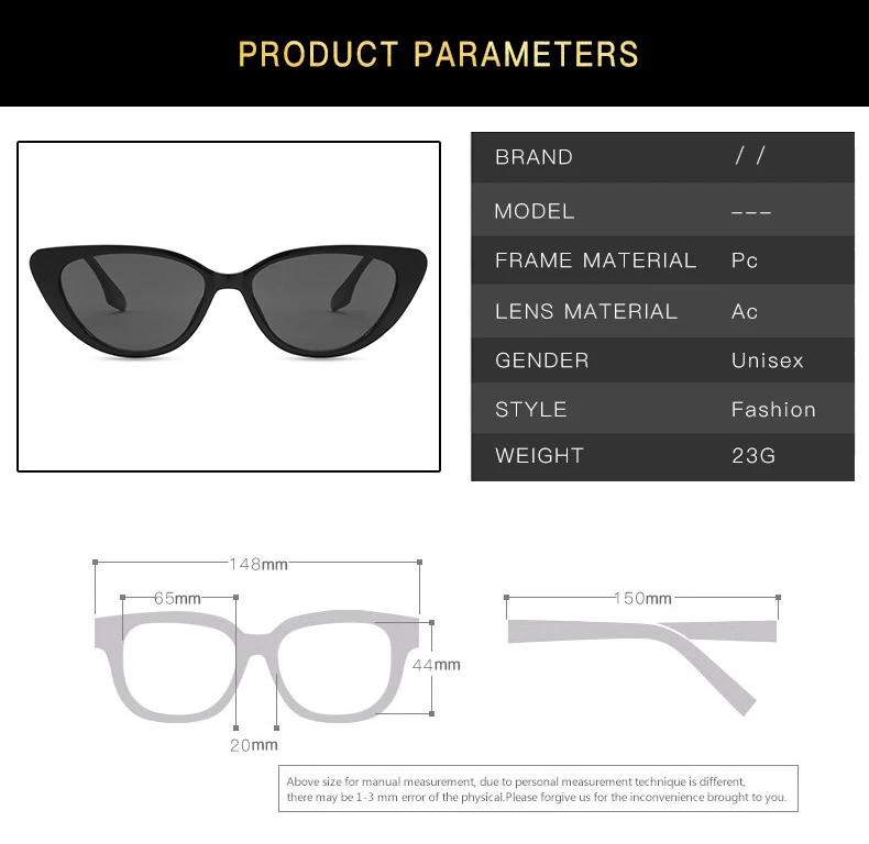 Female Small Frame Cat Eye Sunglasses Women Men Luxurious Casual Sun Glasses Mirror Colors Designer Brand Fashion