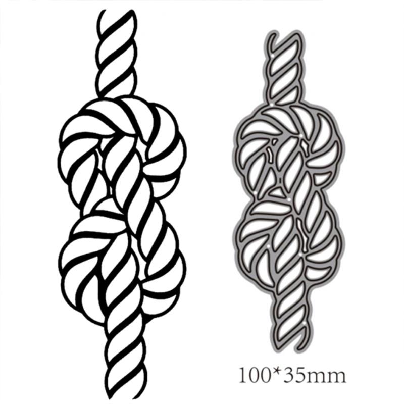 Creative Flat Knot Carbon Steel Die Cuts Rope Metal Cutting Dies Stencil-for DIY Scrapbooking Photo Embossing Mold-D