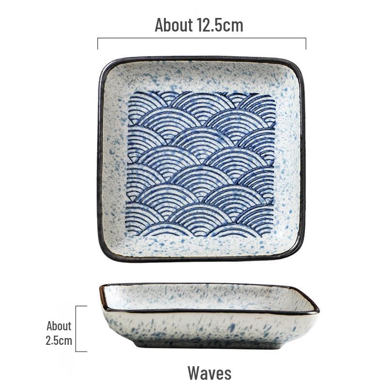 

abay Japanese Ceramic Square Grill Plates, Set of 3