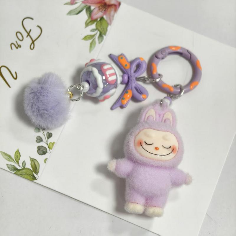 

Standing Flocking Bow Keychain 4.5CM Creative Plush Gift Pendant Bag Pendant 1PC
