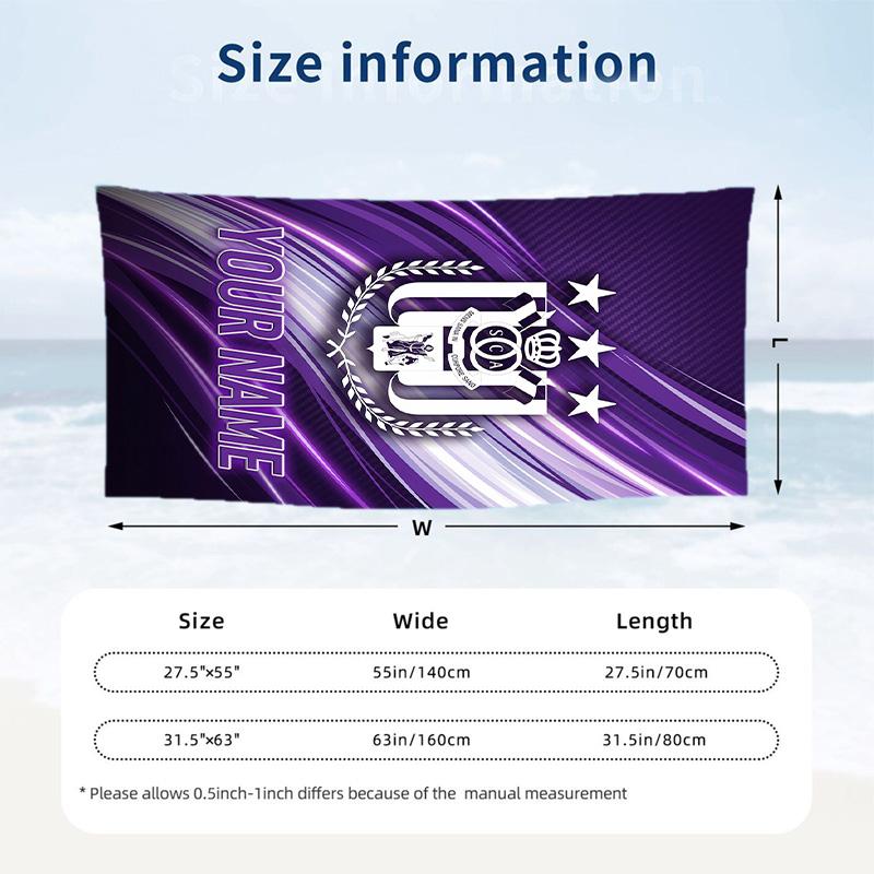 Beach Towel Anderlecht FC Print Custom Name Text Soft Towel for Swimming Pool