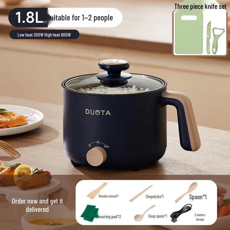 Multi-Functional Electric Cooker and Steamer for Dorms - Compact One-Person Hot Pot for Instant Noodles and More