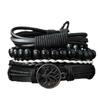Retro Multi-Layer Men's Beaded Woven Bracelet Set
