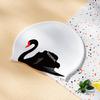 Women Swim Hat Swan Print Elastic Non-slip Ear Protection Waterproof Silicone Long Short Hair Adults Bathing Pool Swimming Hat