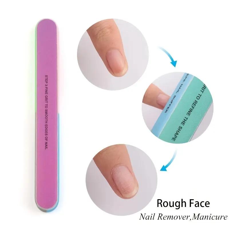 1Pcs Lot Double-sided Mini Nail File Blocks Colorful Sponge Nail Polish Sanding Buffer Strips Polishing Manicure Tools Mask