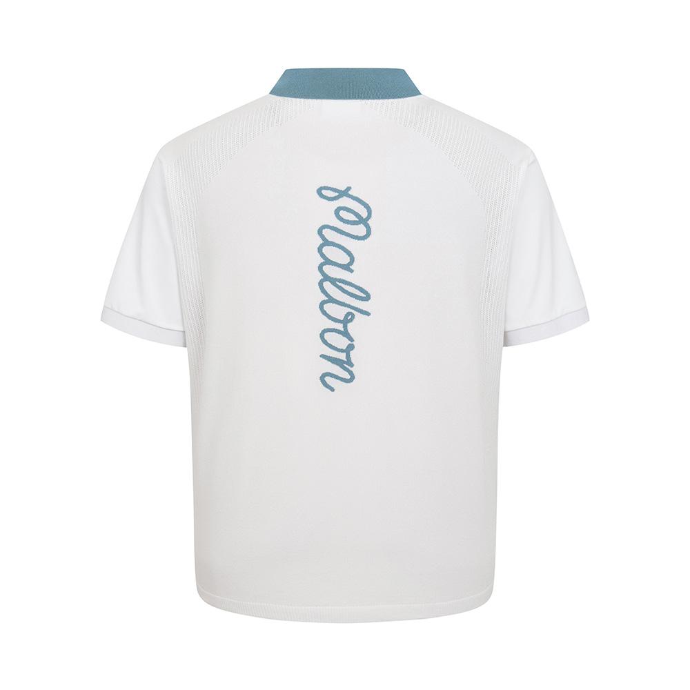 MALBON GOLF Knit Hybrid Polo Shirt Off White (Man)
