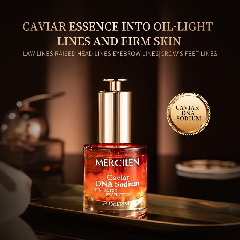 MERCILEN Caviar DNA Sodium Muscle Anti-Wrinkle Essence Oil 30 ml Hydratační zpevňující esence Essence Anti-Wrinkle Skin Care Oil
