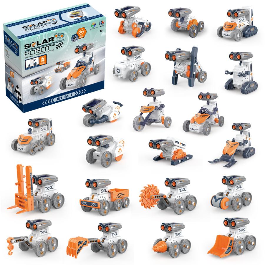 21 IN 1 STEM Solar Robot Kit Toy Boy Girl DIY Building Science Experiment Kids Building Electric Solar Robots Toys Birthday Gift