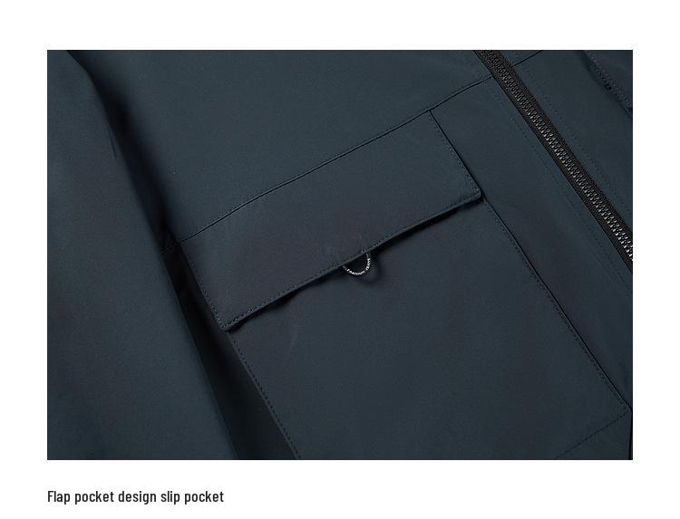 Men's Reversible All-Purpose Jacket - Autumn Workwear Style with Baseball Collar and Pockets