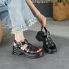Thick Bottom Sandals Women Comfortable Muffin Hollow Out Woven Shoes